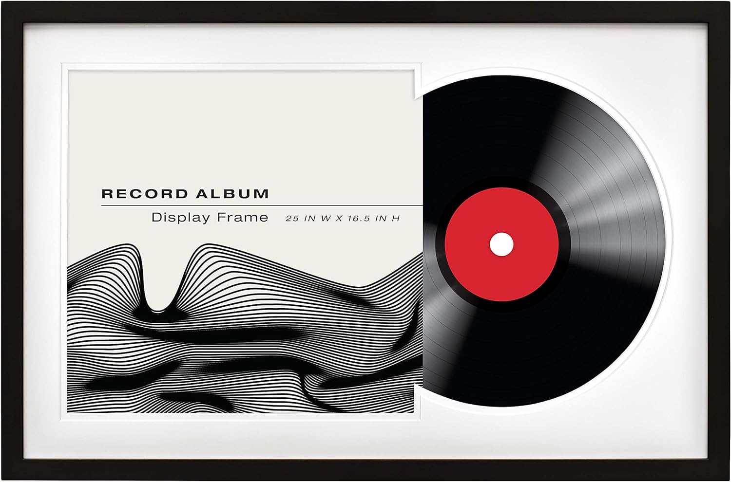 MCS Double Groove Record Album Frame, Black, 16.5 x 25 in