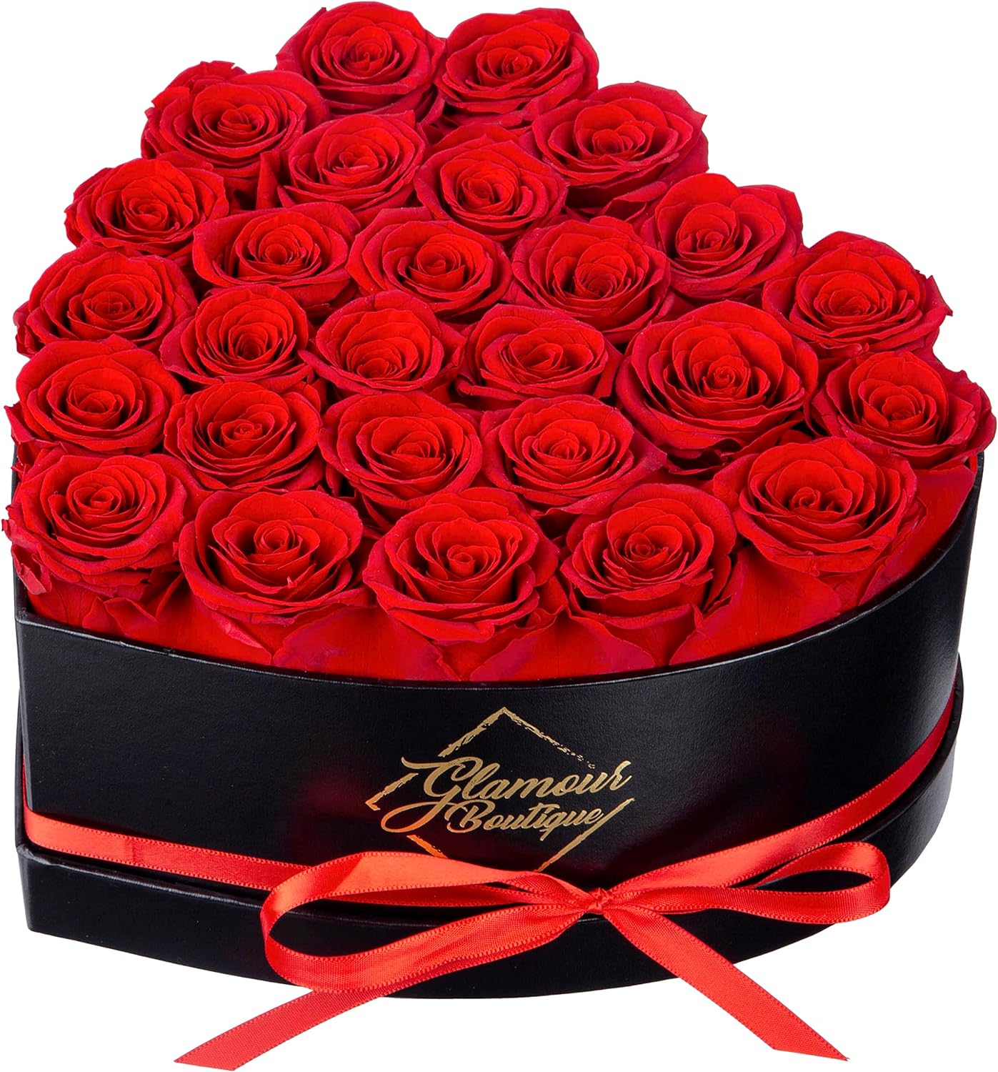 27-Piece Forever Flowers Heart Shape Box - Preserved Roses, Immortal Roses That Last A Year - Eternal Rose Preserved Flowers for Delivery Prime Mothers Day &amp; Valentines Day - Red