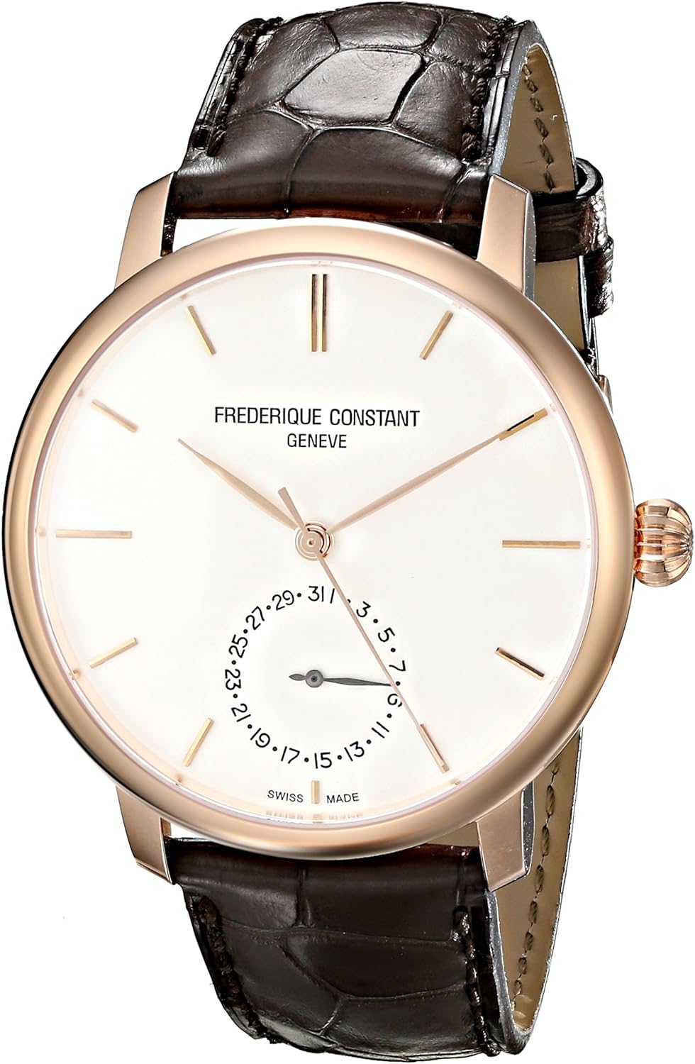 Frederique Constant Men's FC-710V4S4 Slimline Manufacture Analog Display Automatic Self Wind Brown Watch