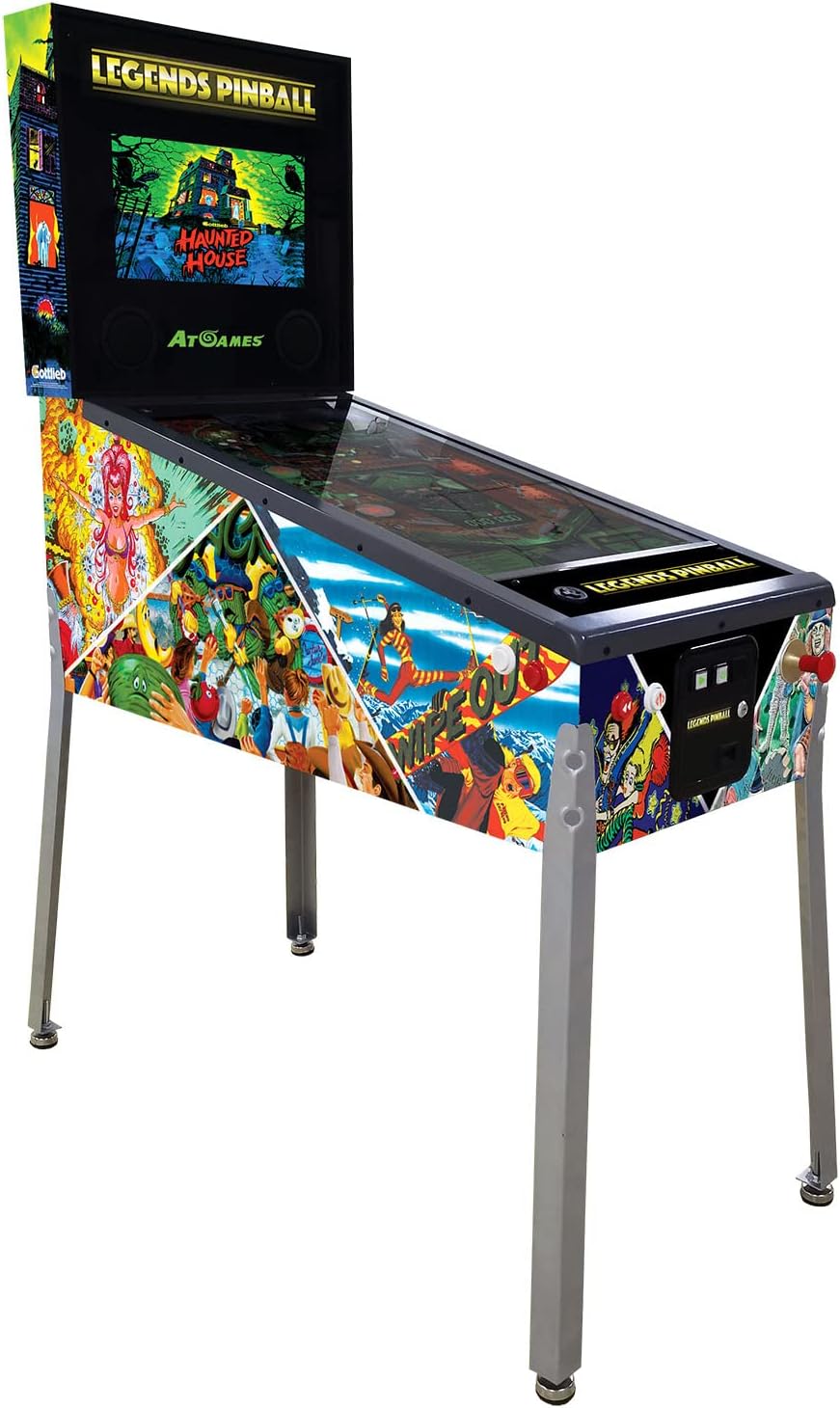 Legends Pinball, Full Size Arcade Machine, Home Arcade, Classic Retro Video Games, 22 Built in Licensed Genre-Defining Pinball Games, Black Hole, Haunted House, Rescue 911, WiFi, HDMI, Bluetooth.