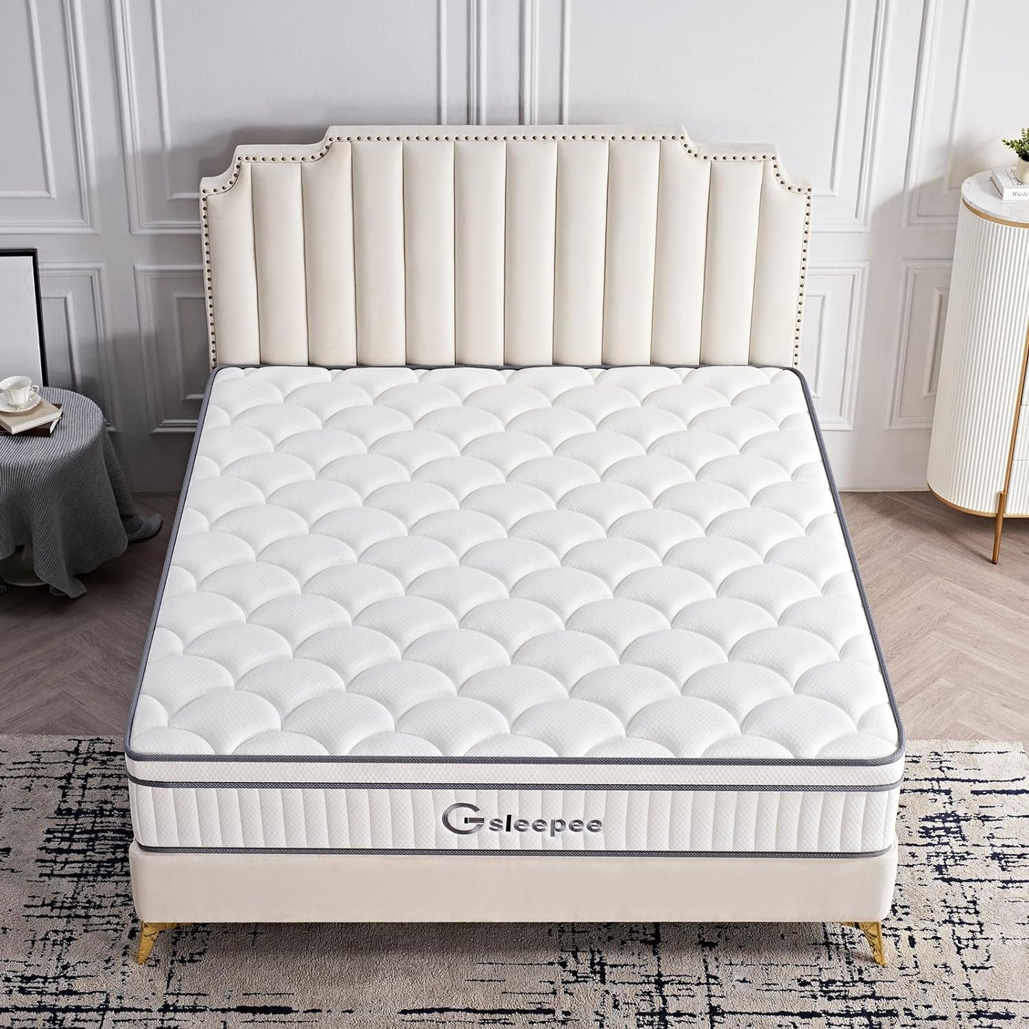 Queen Mattress, 10 Inch Size Gel Memory Foam Mattress, Individually Inner Spring Hybrid Mattresses, Medium Firm colchones in a Box, Pressure Relief