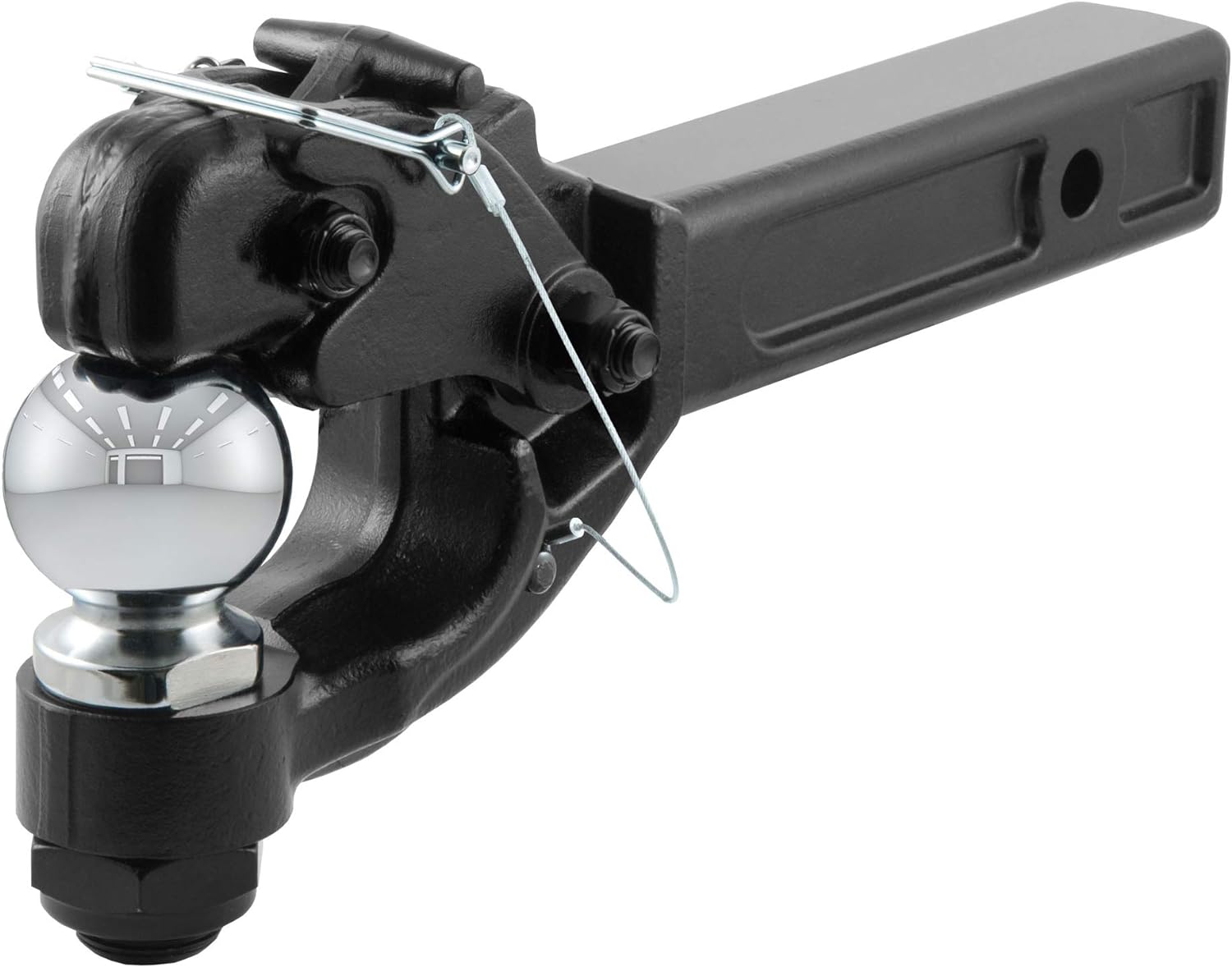 CURT 48006 Pintle Hitch with 2-5/16-Inch Trailer Ball, Fits 2-Inch Receiver, 16,000 lbs, 15-1/4-Inch Length