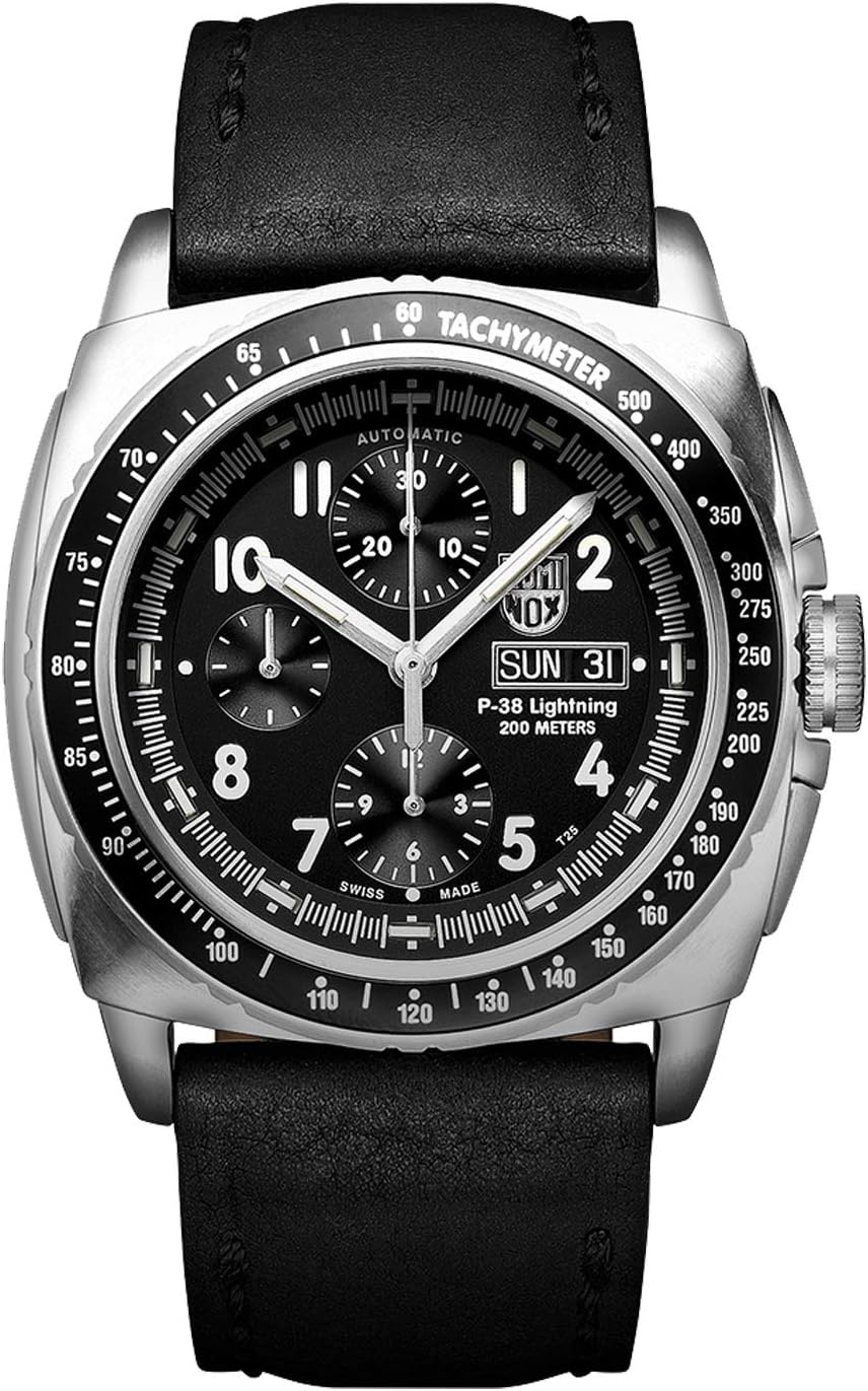 P-38 Lightning Automatic Chronograph - 9461 44mm / Black / Stainless Steel