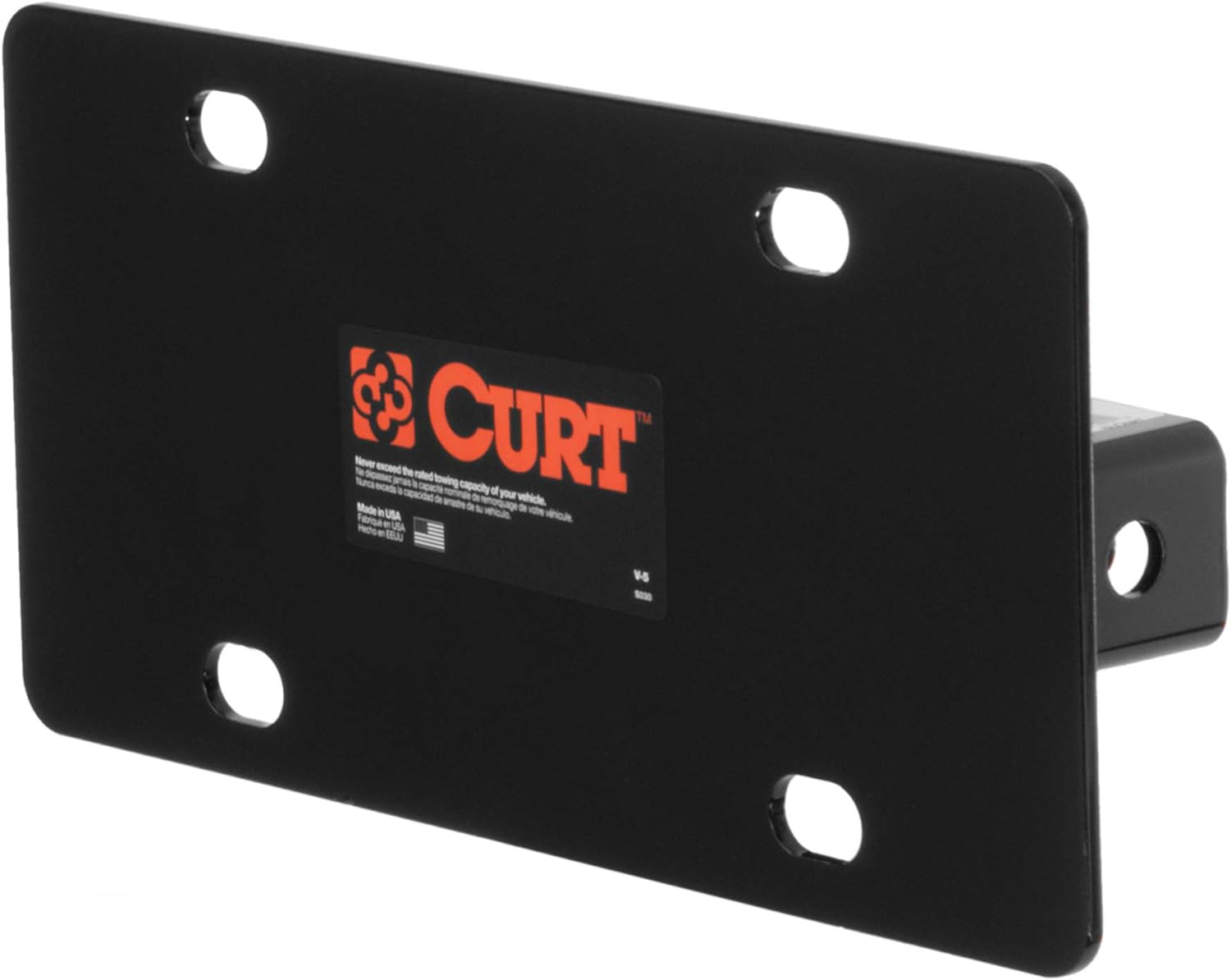 CURT 31002 Trailer Hitch License Plate Holder Bracket for 2-Inch Receiver