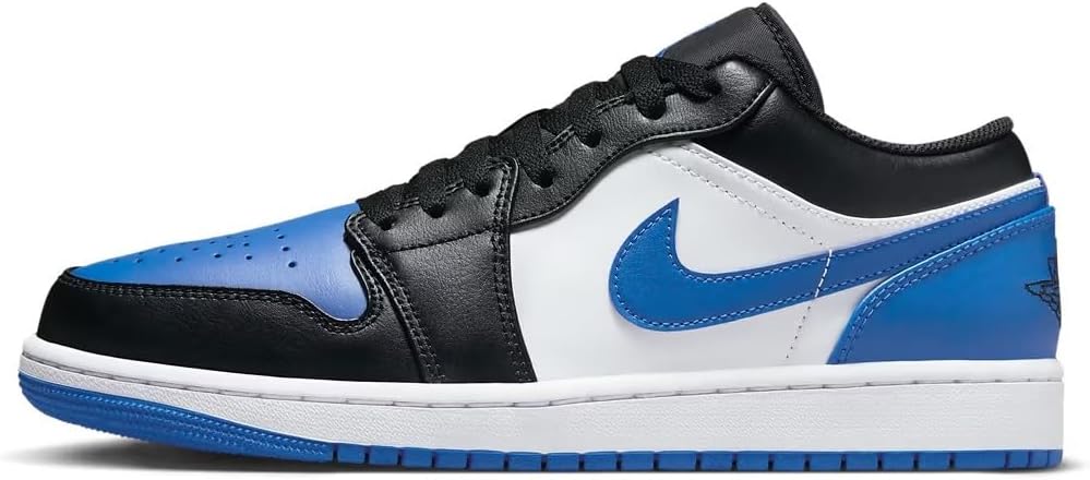 Jordan Men's Air 1 Low White/Royal Blue-Black-White (553558 140)