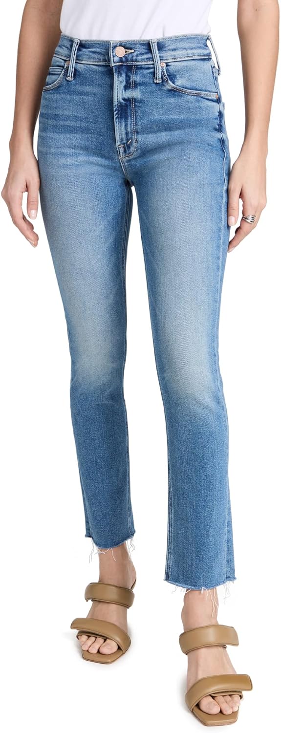 MOTHER Women's Mid Rise Dazzler Ankle Fray Jeans