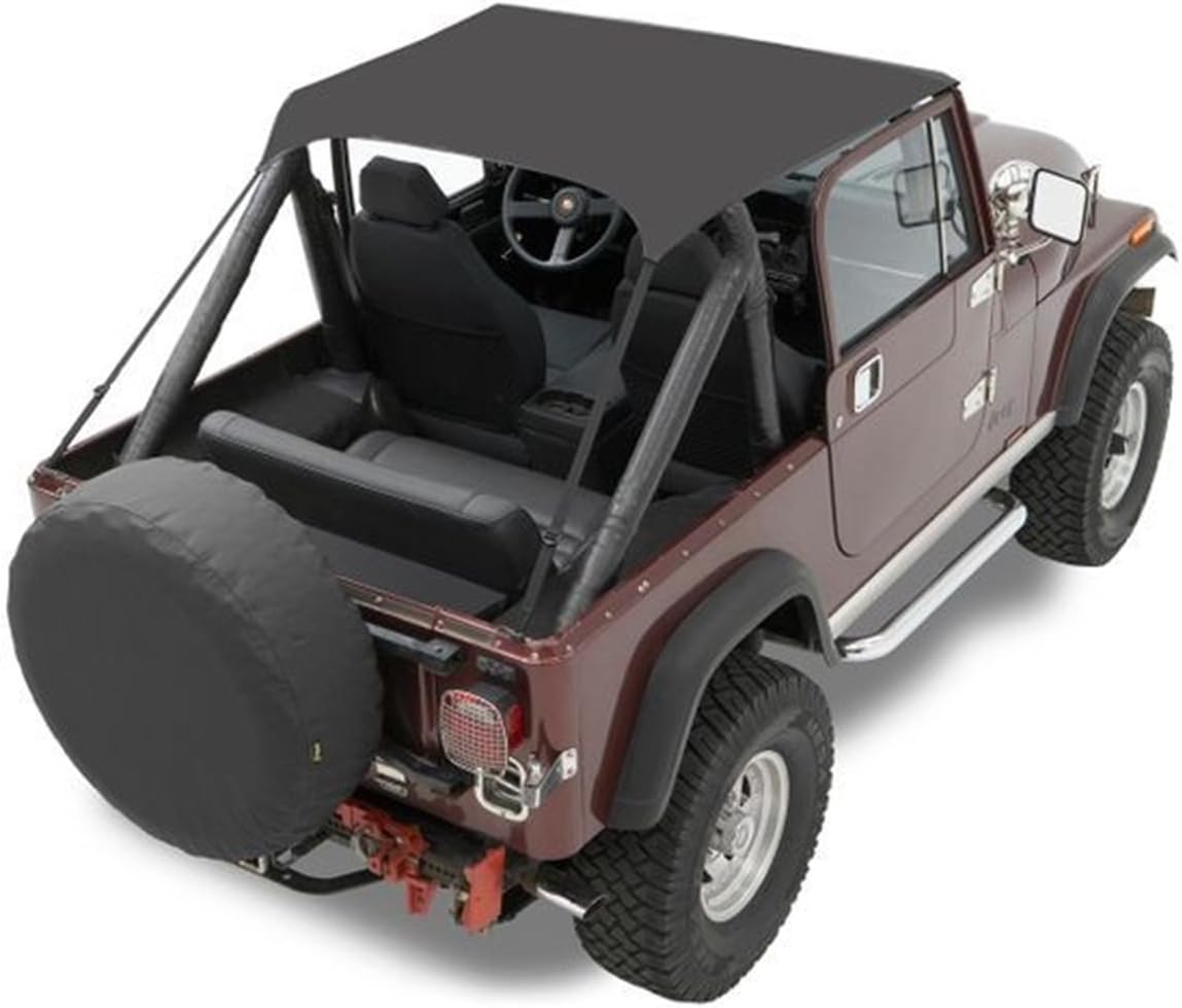 Bestop 5250801 Traditional Bikini Top for 1976-1991 CJ7/CJ8 &amp; Wrangler,Black