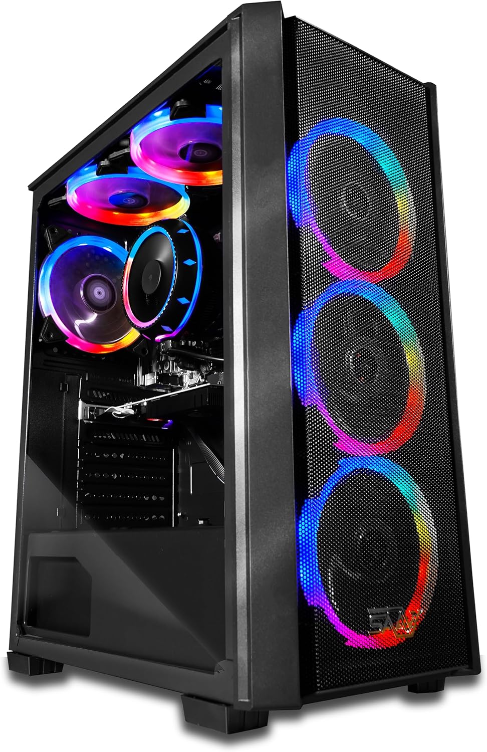 SAAV T105 Storm Gaming PC Desktop Computer Tower - Intel Core i5 3.2GHz, 8GB, GEFORCE GTX 750 GDDR5, 512GB SSD, RGB, WiFi 5, Bluetooth, Windows 10, 1 Year Warranty