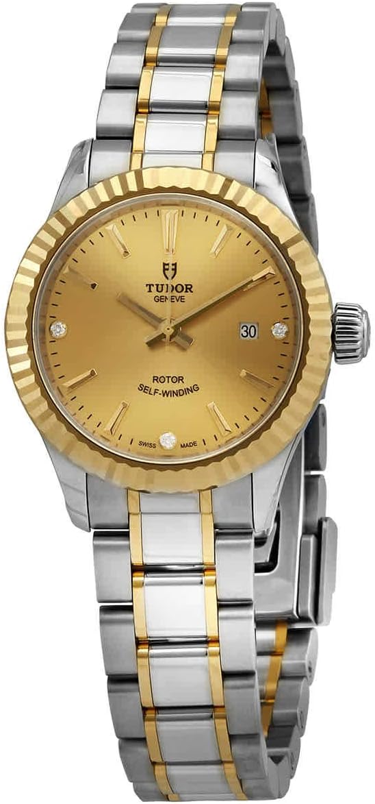 Tudor Style Automatic Diamond Champagne Dial Ladies Watch M12113-0007