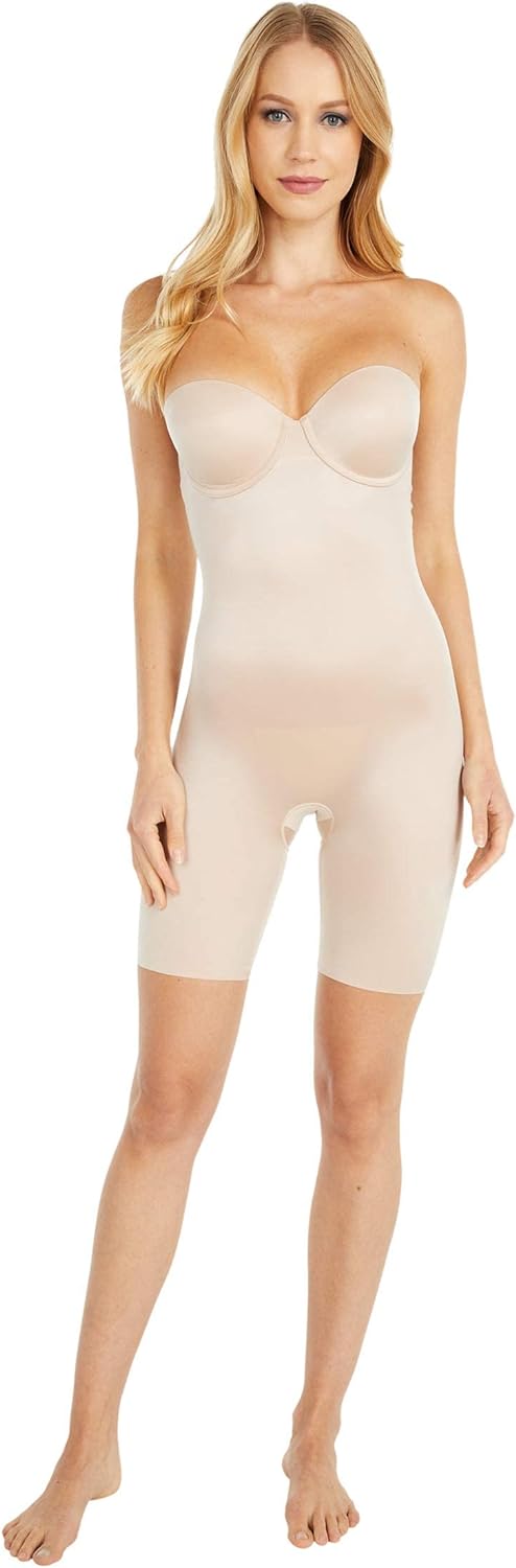 SPANX Women's Suit Your Fancy Strapless Cupped Mid-Thigh Bodysuit