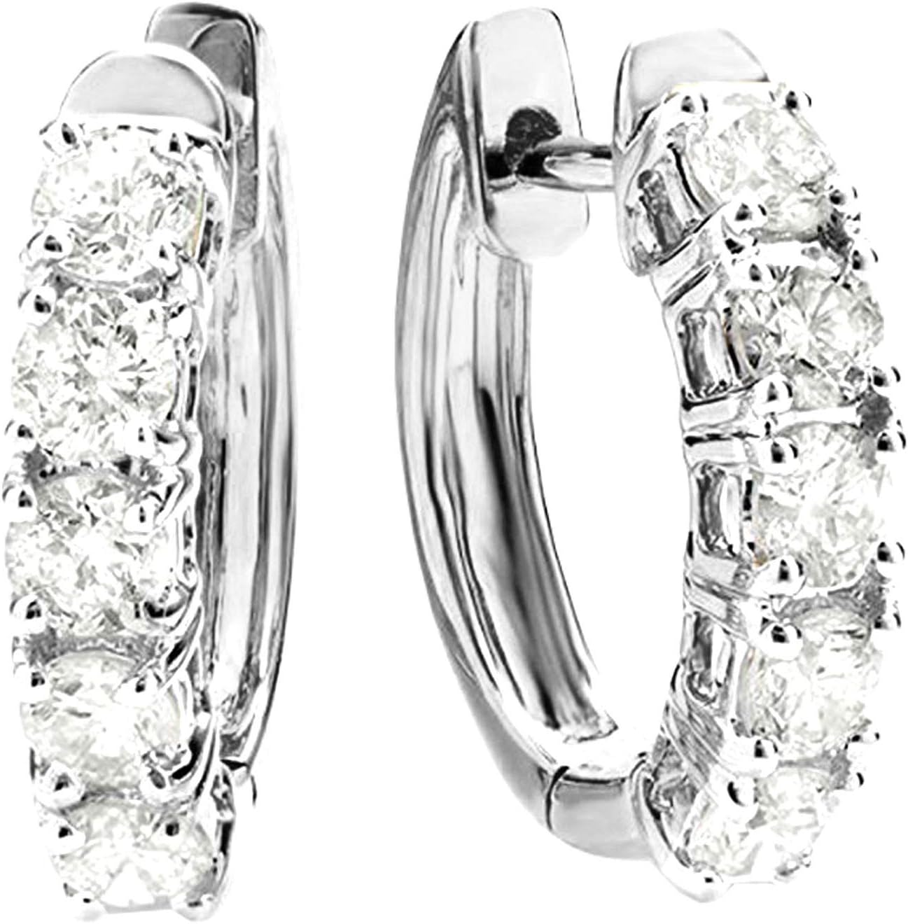 1-5 Carat Huggies Hoop Diamond Earrings 14K Gold Premium Collection