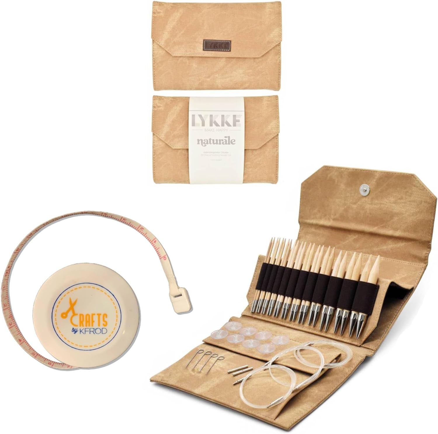 Lykke Interchangeable Knitting Needles, Naturale Wooden