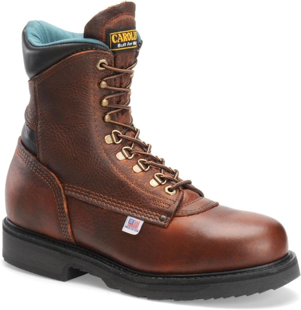Carolina 1809 Mens 8" Domestic Steel Toe Work Boot, Amber Gold