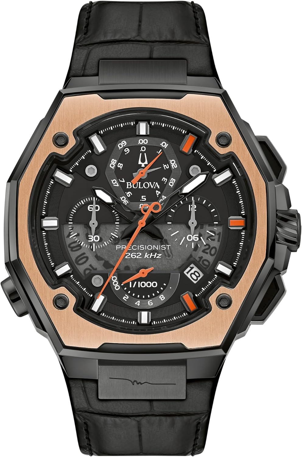 Bulova Marc Anthony Mens Series X Limited Edition Chronograph High Performance Quartz Diamond Black Ion-Plated Watch, Black Dial Style: 98B402