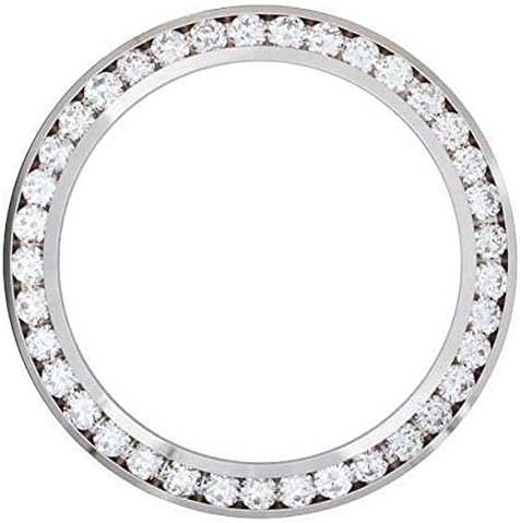 24498 34 mm 3 CT Custom 18K White Gold Diamond Bezel for Rolex Date Watch