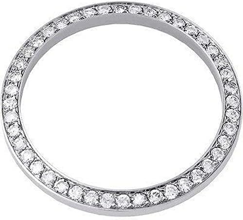 25237 Round Custom Diamond Bezel for Rolex Date or All Watch Models 18K White Gold