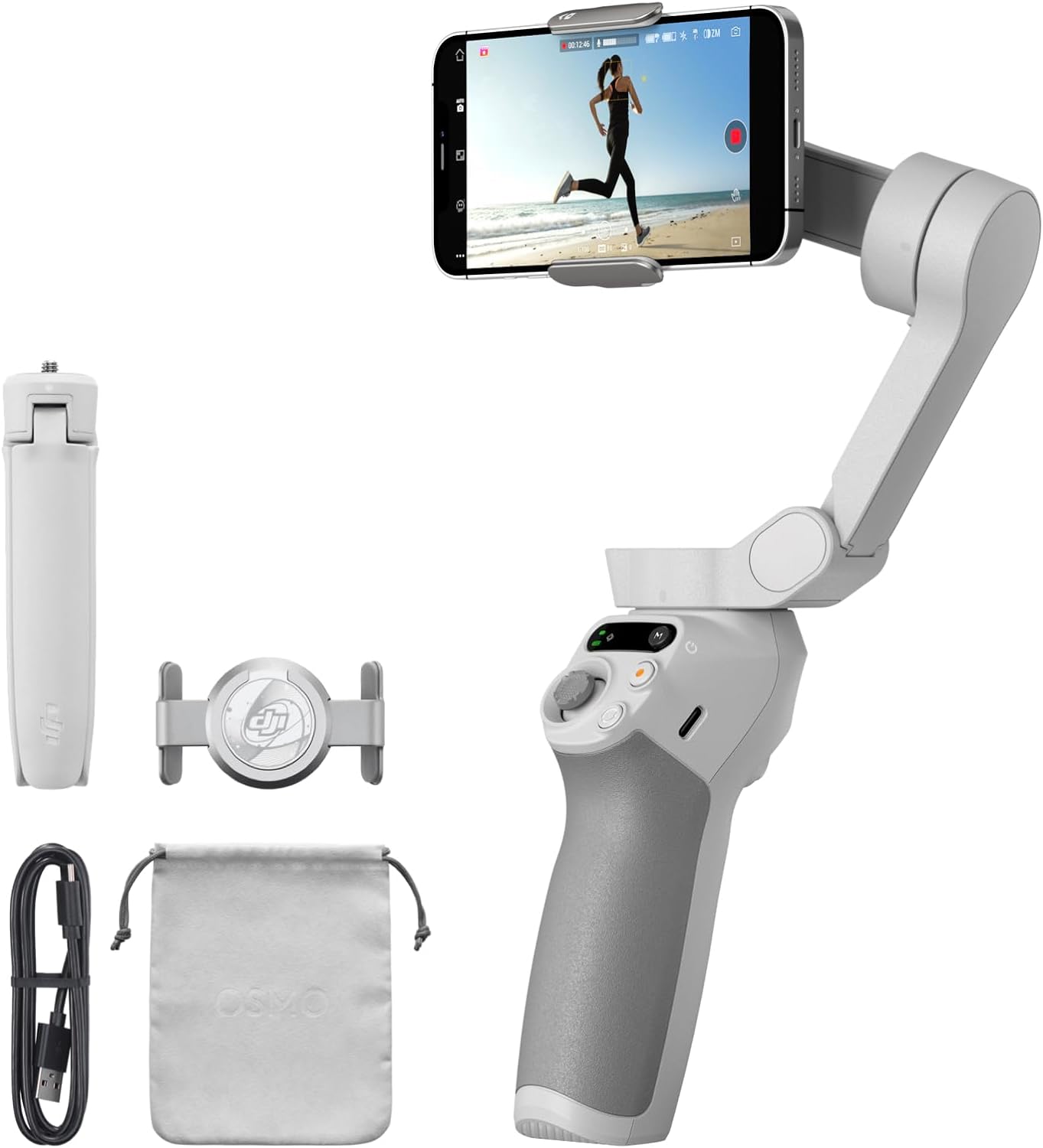 DJI Osmo Mobile SE Intelligent Gimbal, 3-Axis Phone Gimbal, Portable and Foldable, Android and iPhone Gimbal with ShotGuides, Smartphone Gimbal with ActiveTrack 6.0, Vlogging Stabilizer