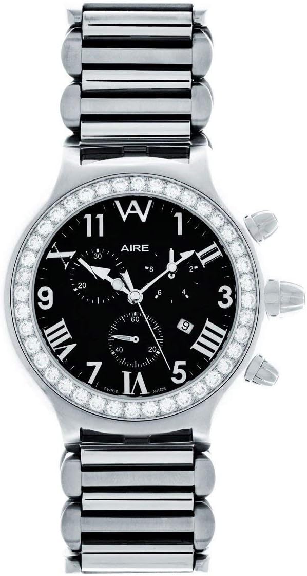 Aire Parlay Swiss Made Chronograph Quartz Over-Sized Diamond Mens Watch