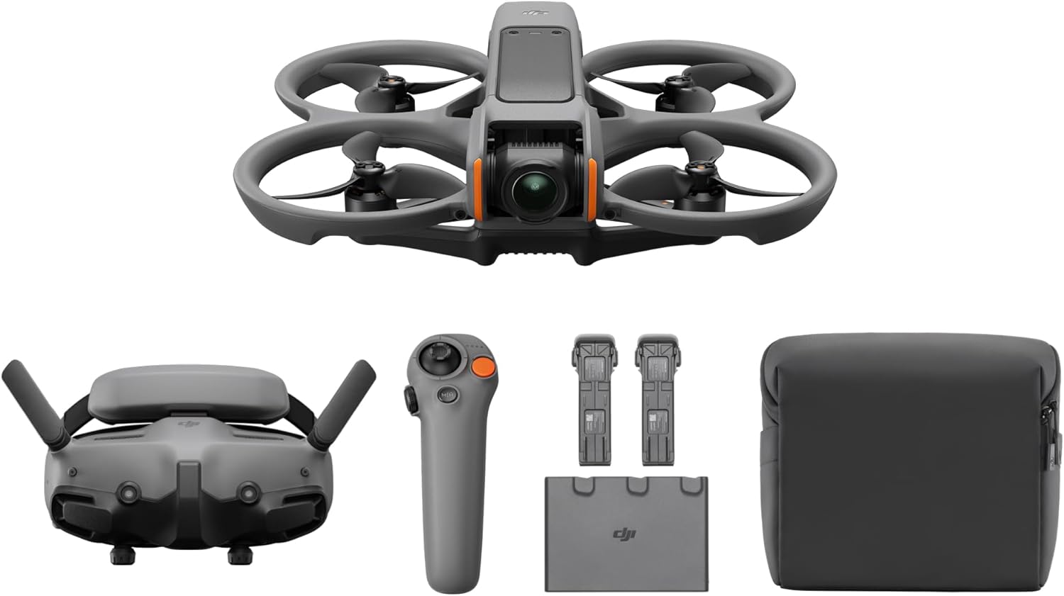 DJI Avata 2 Fly More Combo (3 Batteries), FPV Drone with Camera 4K, Immersive Experience, One-Push Acrobatics, Built-in Propeller Guard, 155° FOV, Camera Drone Compliant with FAA Remote ID