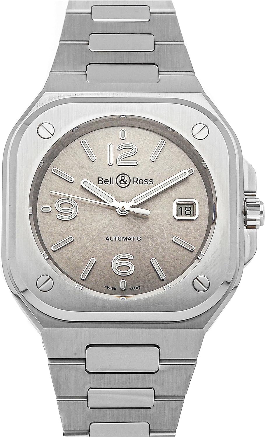 Bell &amp; Ross BR-05 Automatic Grey Dial Watch BR05A-GR-ST/SST (Pre-Owned)