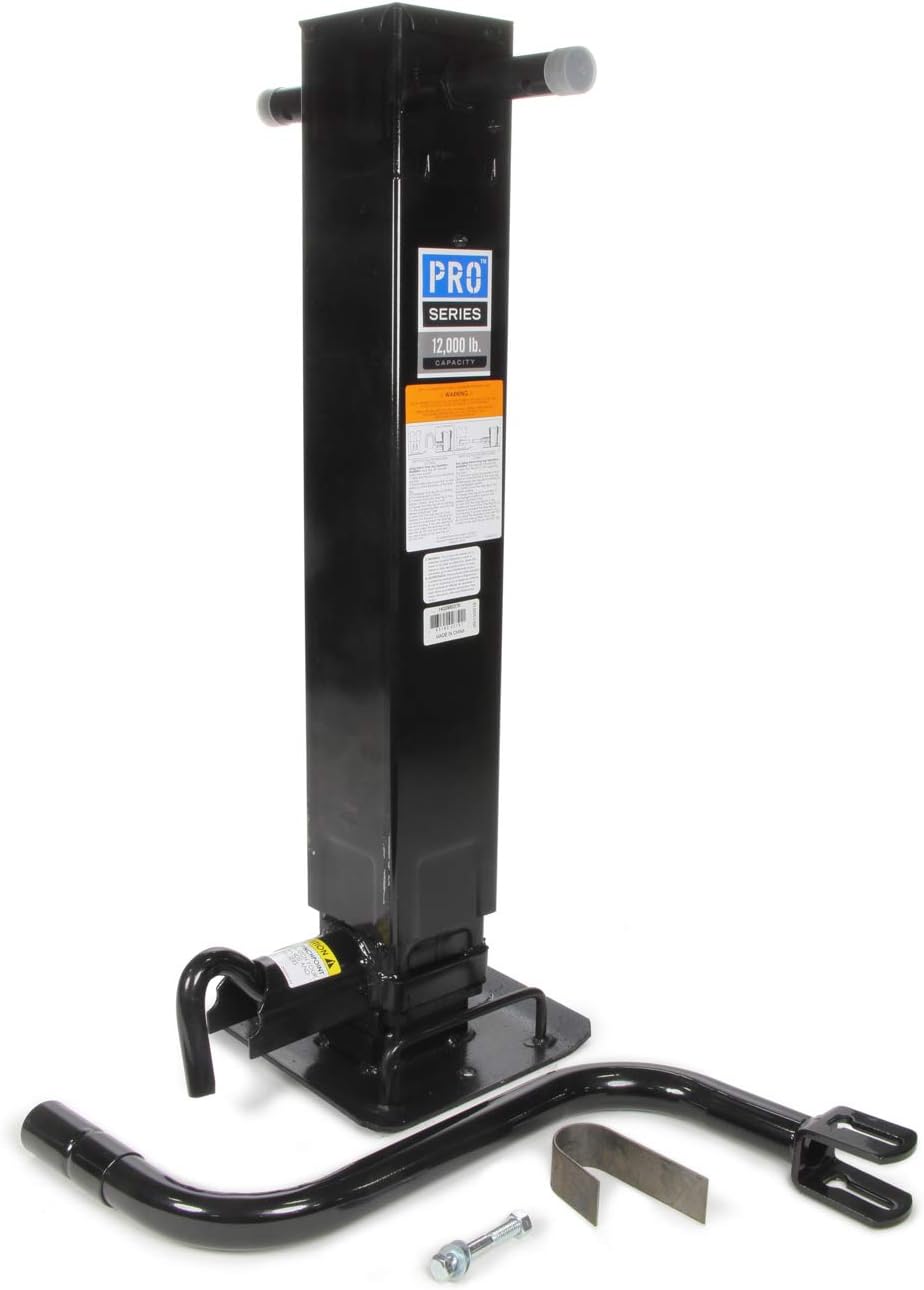 Reese Pro Series 1400980376 Weld On Trailer Jack, 12,000 lbs. Capacity, Sidewind Crank, No Mount Square Jack Tube, 12-1/2 Inch Travel