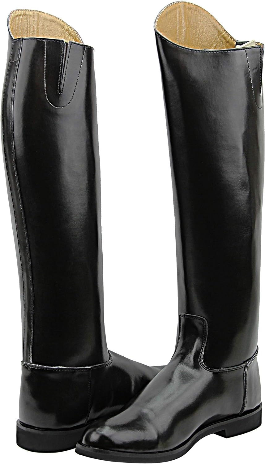 Mens Man Decent Dress Dressage Boots Pull On Riding English Equestrian Black