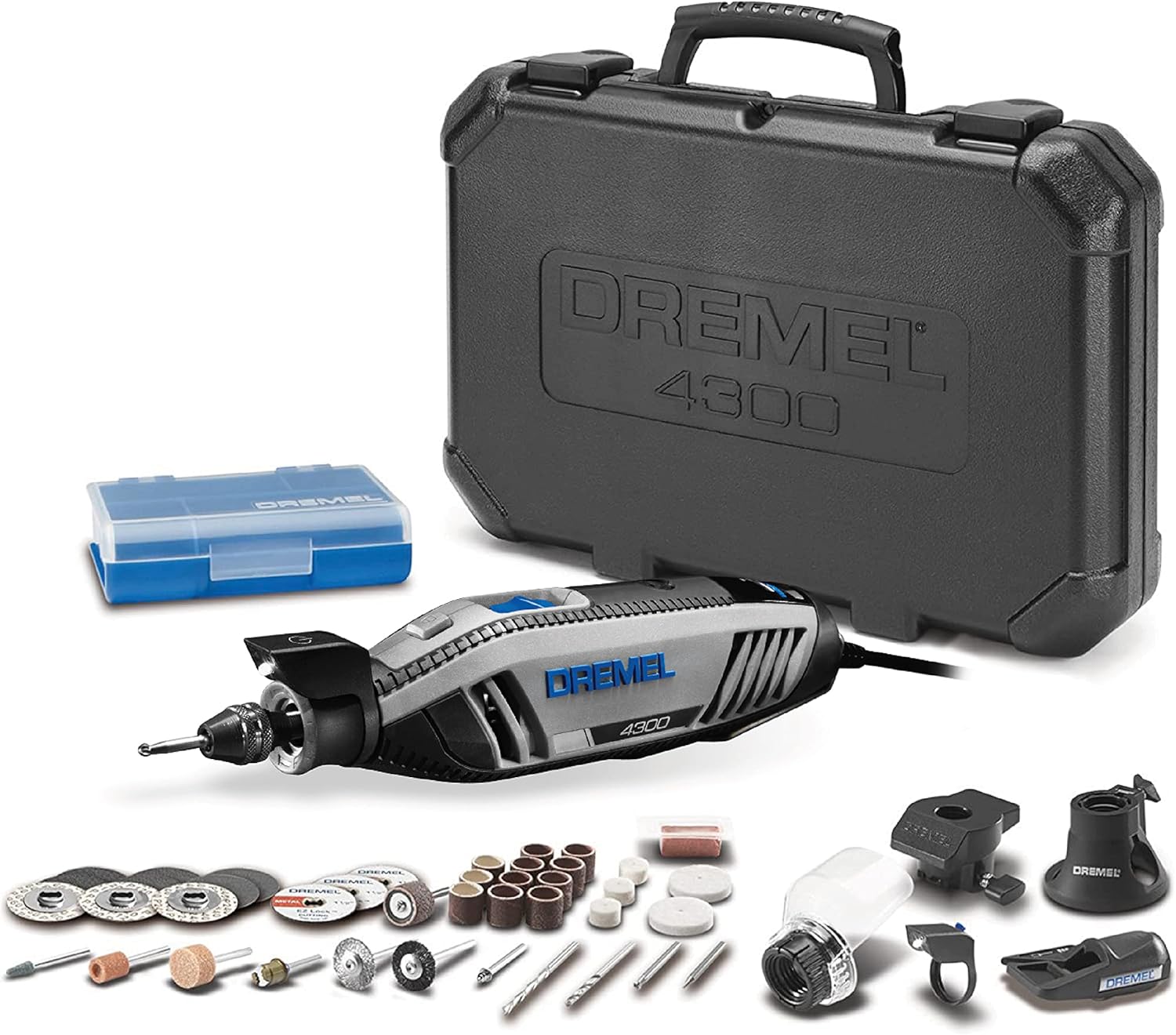 Dremel 4300-5/40 High Performance Rotary Tool Kit with LED Light- 5 Attachments &amp; 40 Accessories - Ideal for Grinding, Cutting, Wood Carving, Sanding, and Engraving