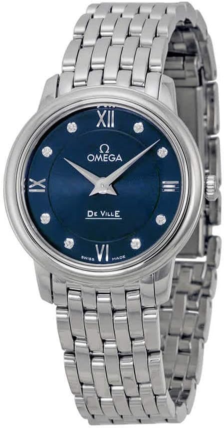 Omega DeVille Prestige Blue Diamond Dial Ladies Watch 42410276053001