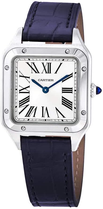 CARTIER Santos-Dumont Small Model Quartz Silver Dial Ladies Watch WSSA0023