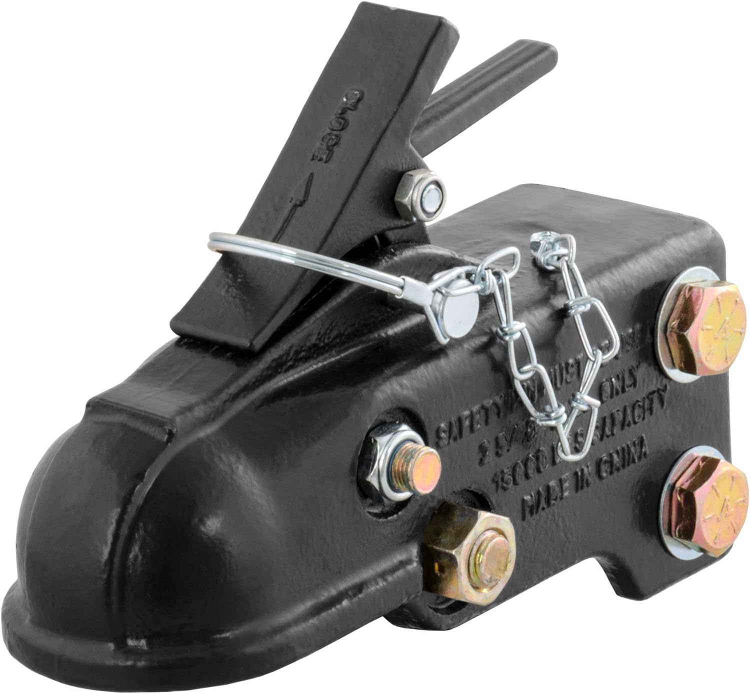 CURT 25328 Channel-Mount Adjustable Trailer Coupler, 2-5/16-Inch Hitch Ball, 15,000 lbs, B