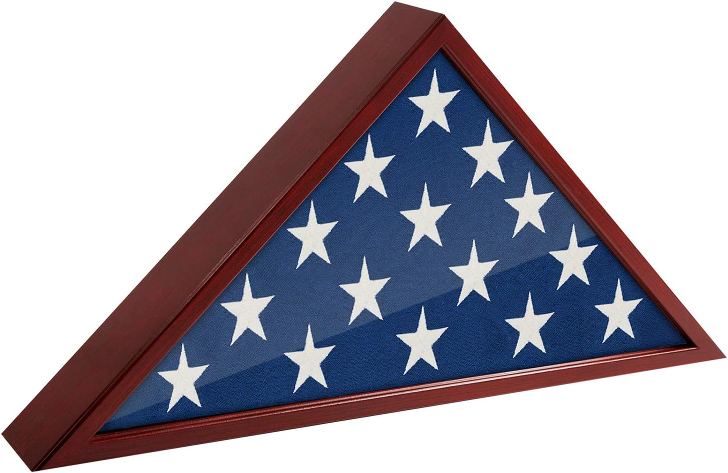 Americanflat Large Flag Display Case for Burial Flag - Fits Folded 5 x 9.5' Flag - Military Flag Case - Silhouette Collection - Case with Wall Mount - Flag Box with Polished Plexiglass - Mahogany