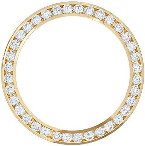 60604 34 mm 4.5 CT Channel Set Diamond Bezel for Rolex Date Watch, 18K Yellow Gold