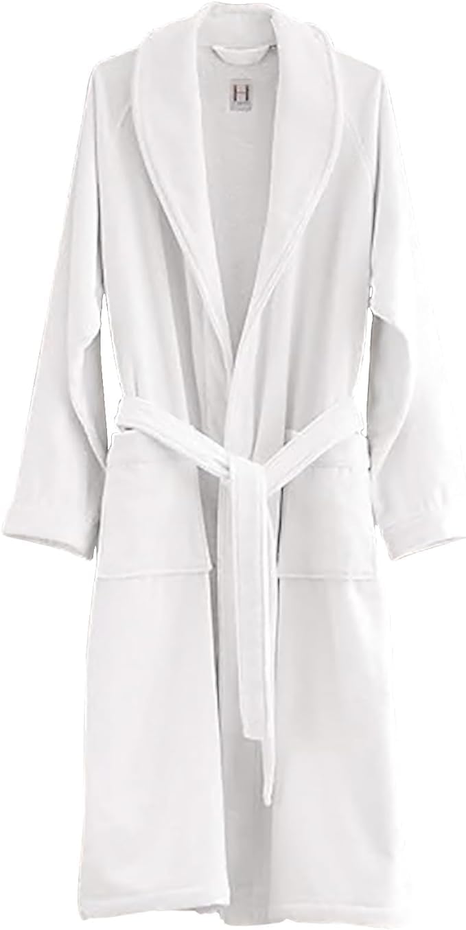 H by Frette Shawl Collar Bathrobe with Piping