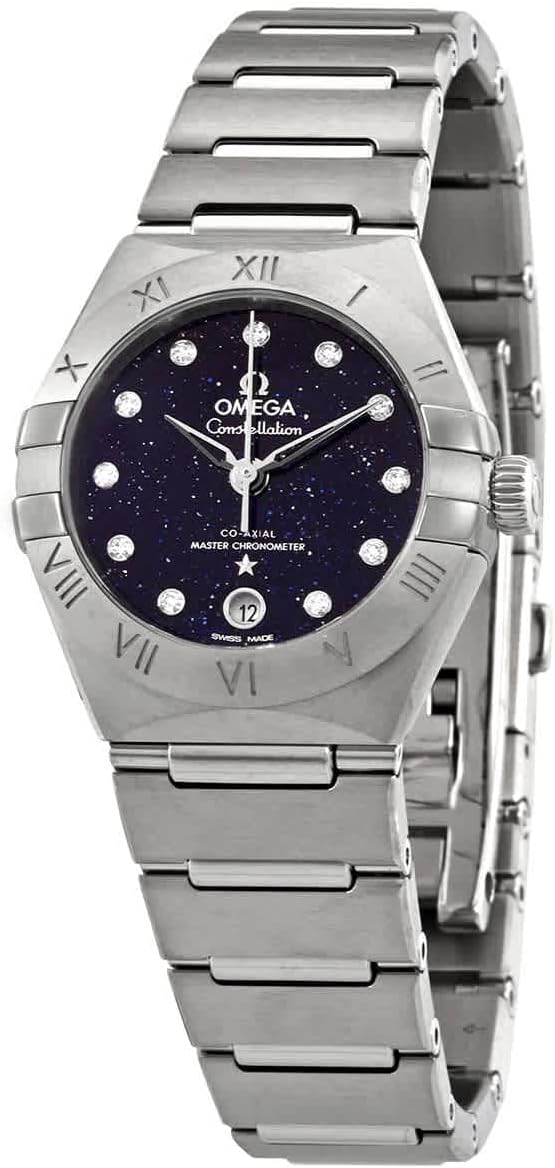 Omega Constellation Automatic Blue Aventurine Glass Diamond Dial Ladies Watch 131.10.29.20.53.001