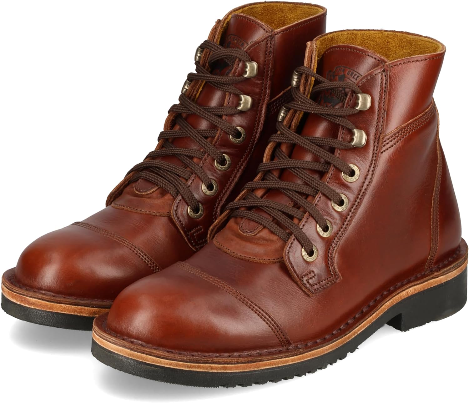 JIM GREEN Numzaan Frog Sole Boots Lace-Up Water Resistant Full Grain Leather Work or Hiking Boot