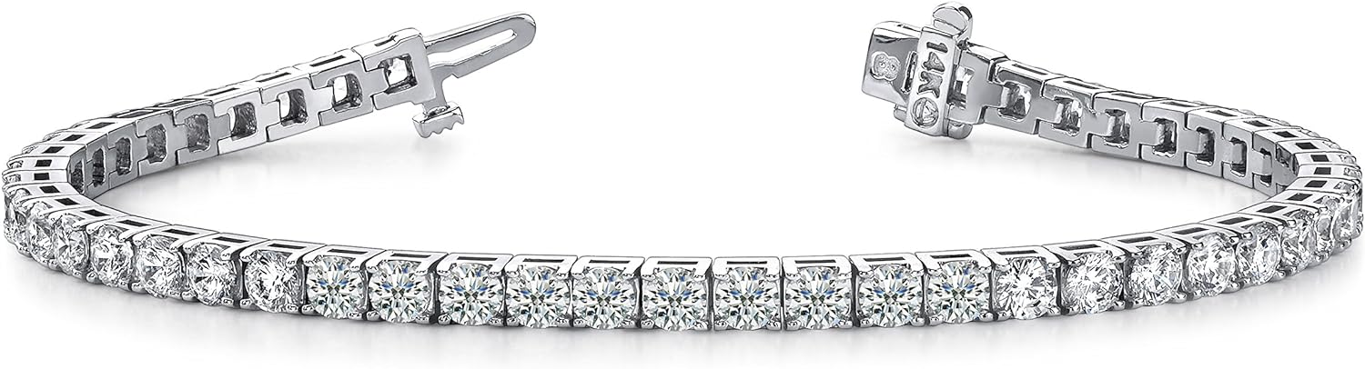 14K White Gold Diamond Tennis Bracelet 4 Prong Value Plus Collection