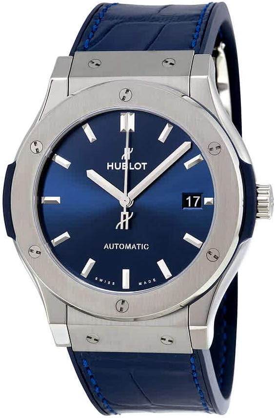 Hublot Classic Fusion Blue Sunray Dial Titanium Automatic Mens Watch 511.NX.7170.LR