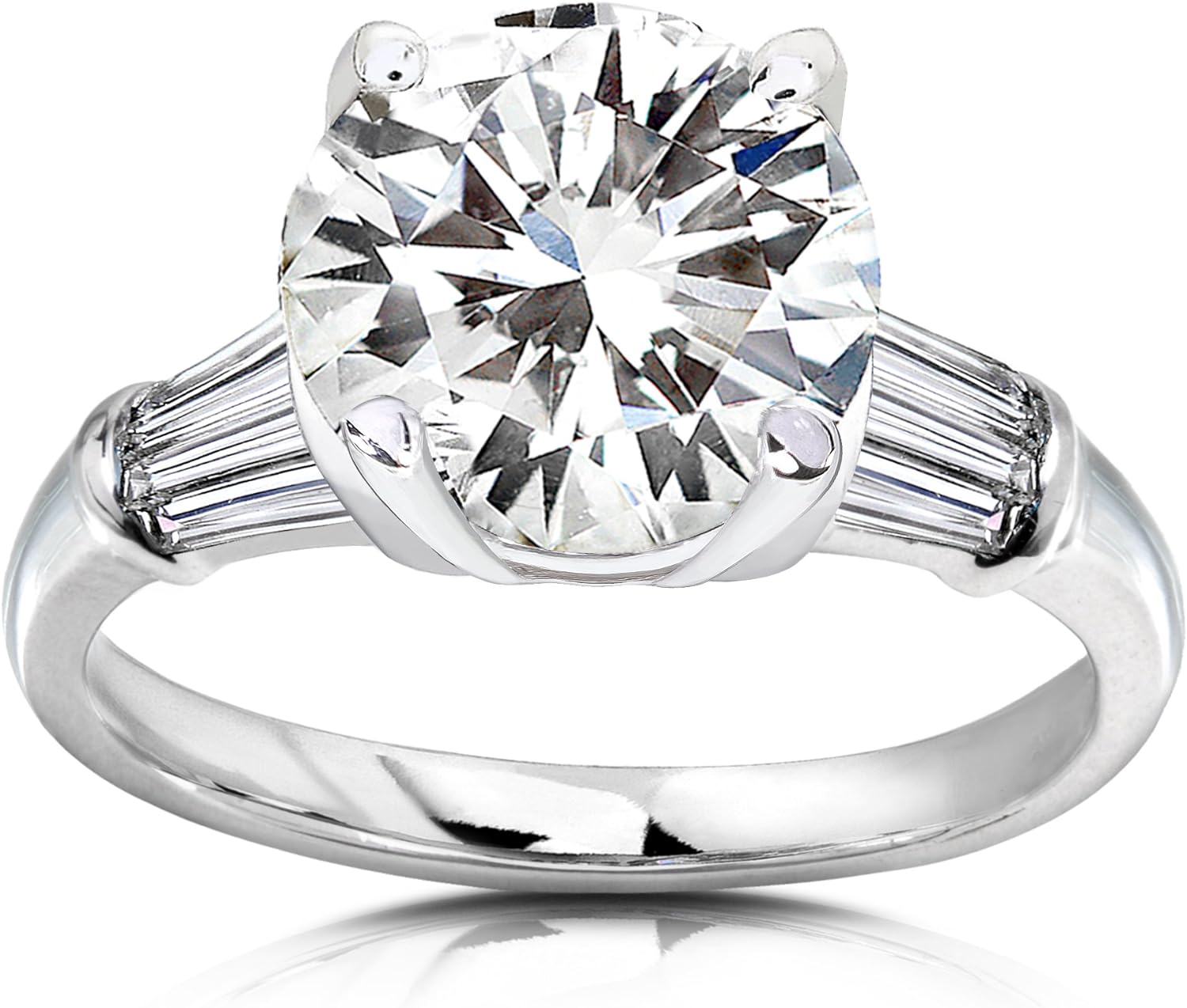 Kobelli Round Moissanite Engagement Ring 3 3/4 CTW 14k White Gold