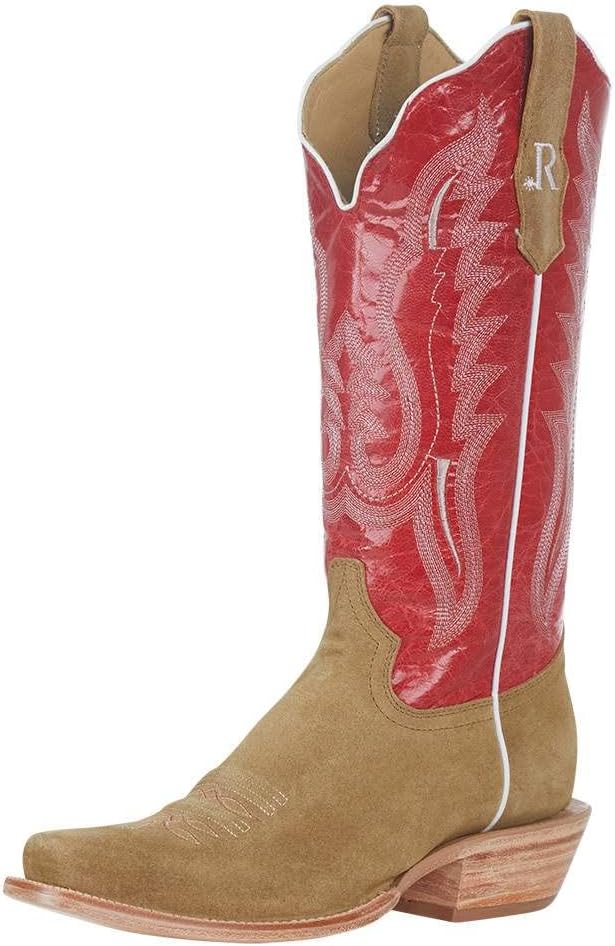 R Watson Womens Sand Roughout 13in Red Top Boot