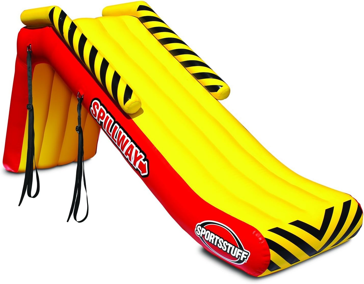 SportsStuff Spillway Dock Slide, Boat Slide, Inflatable Pontoon Slide, Yellow, Red Large
