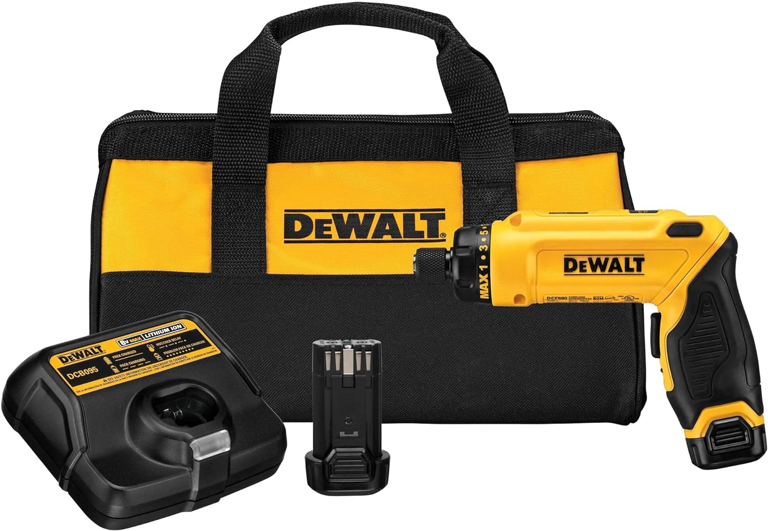DEWALT 8V MAX Cordless Screwdriver Kit, Gyroscopic, 2 Batteries (DCF680N2)