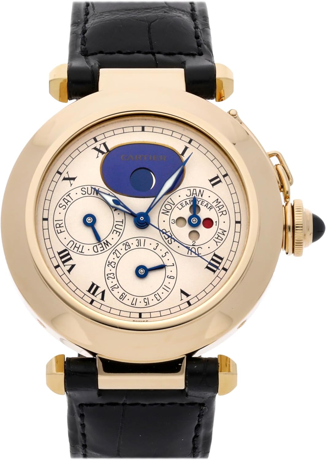 CARTIER Pasha Automatic White Dial Watch W30088D1 (Pre-Owned), black