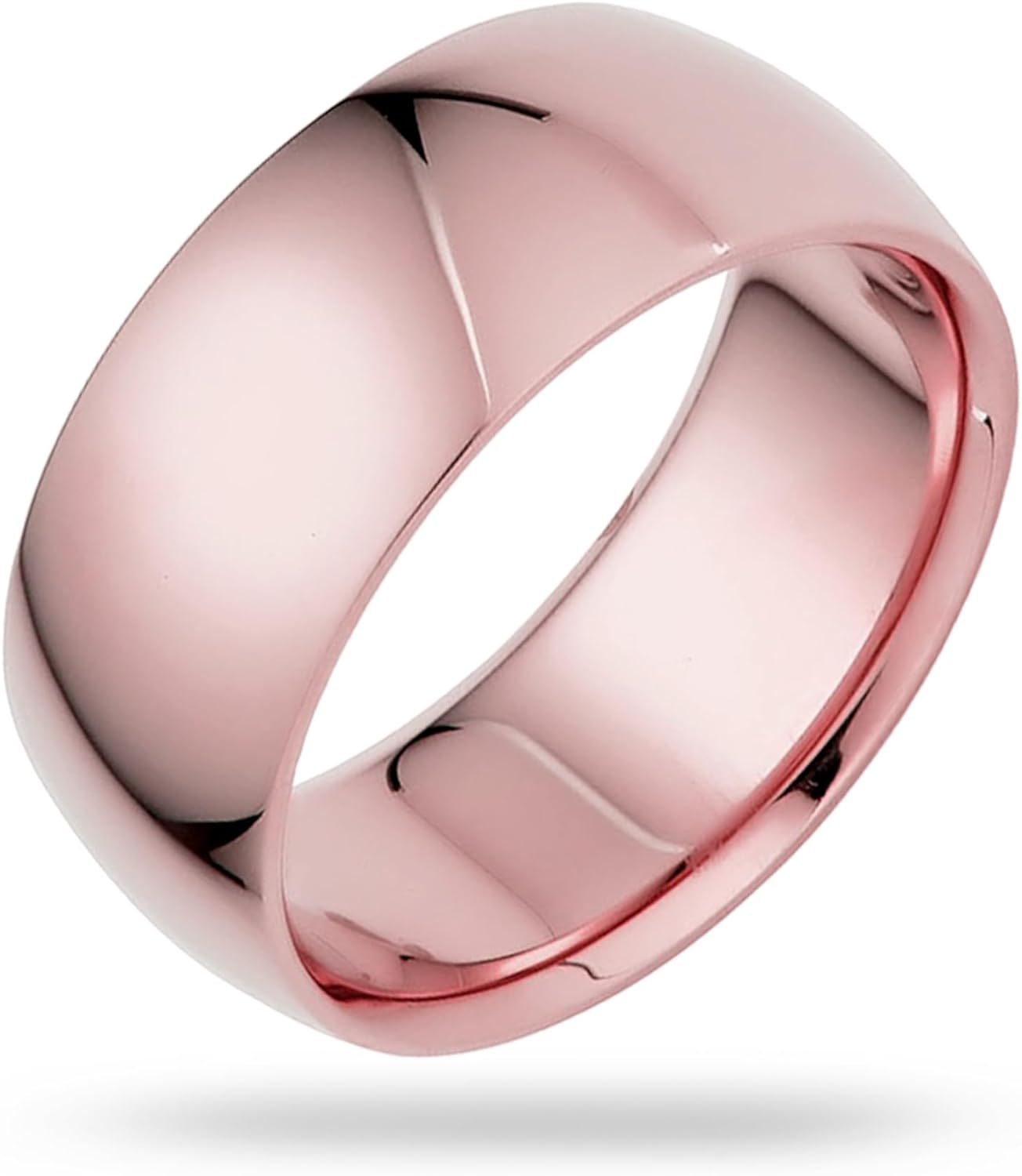 8mm Solid Gold Wedding Band, Yellow or White Gold Ring, Comfort Fit 10k or 14k Womens and Mens Wedding Band