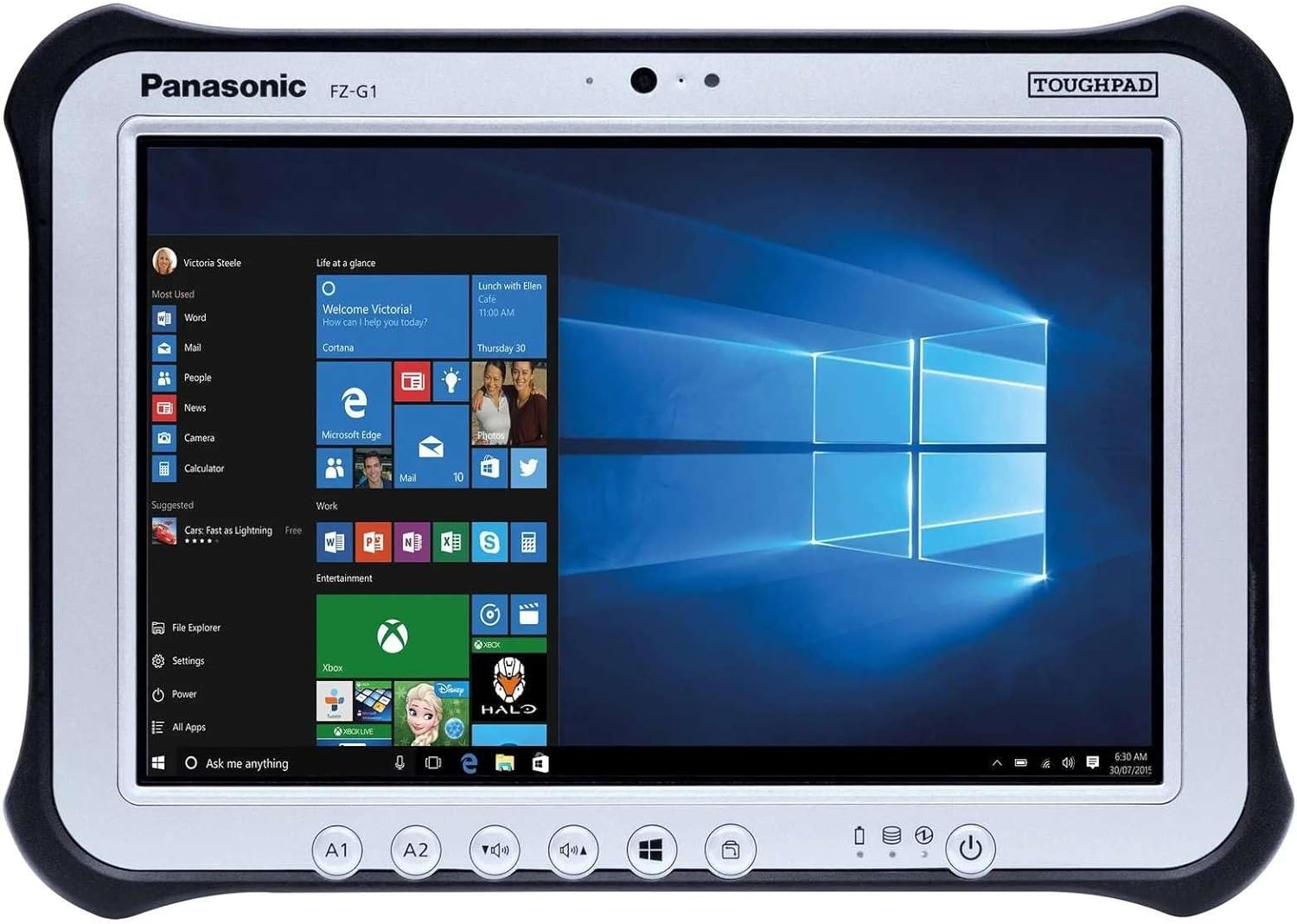 Panasonic Toughpad G1, FZ-G1 MK4, Intel Core i5-6300U @2.40GHz, 10.1" Multi Touch + Digitizer, 256GB SSD, 8GB, Bar code Reader, Webcam, Rear Cam, Win10 Pro (Renewed)