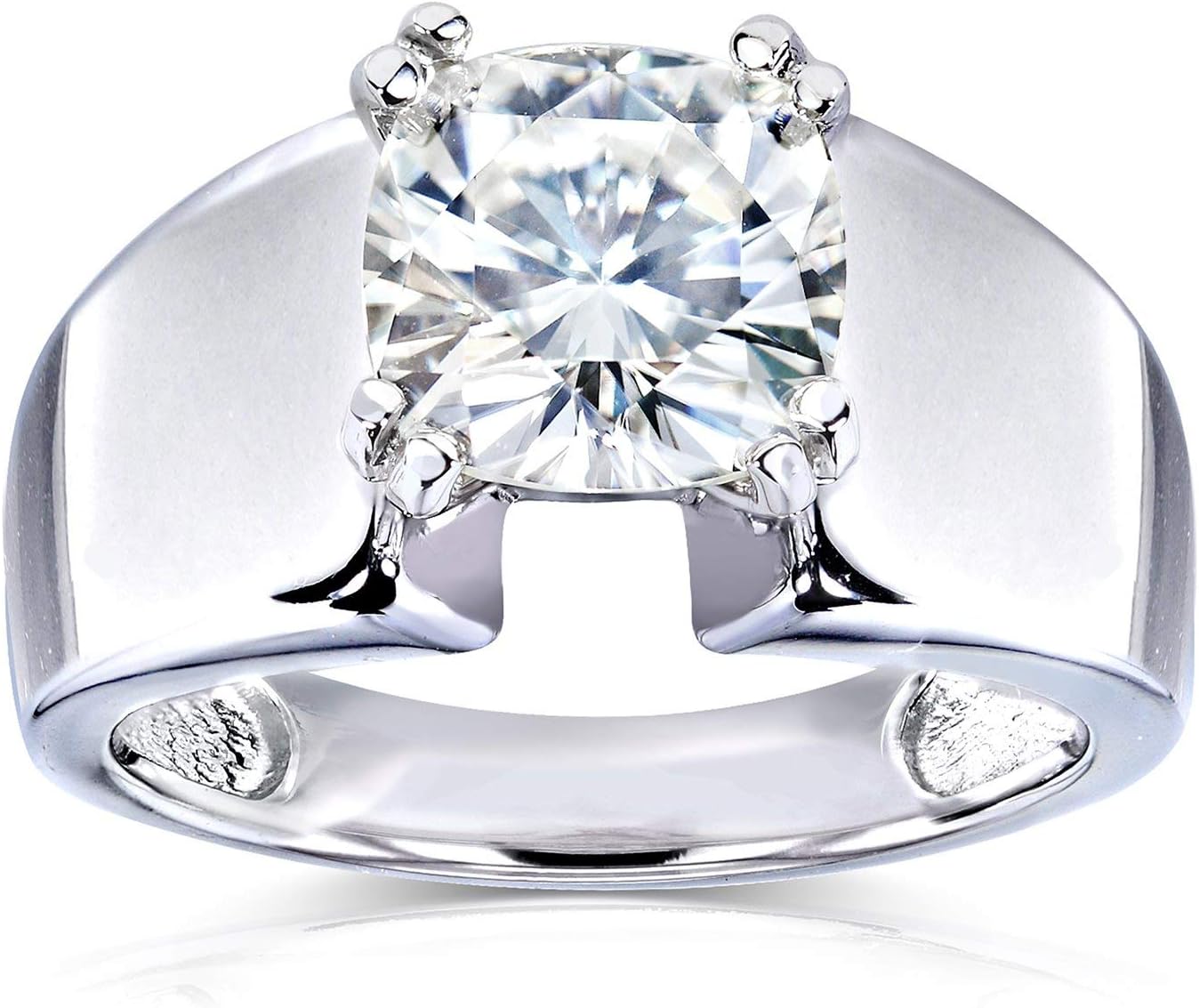 Kobelli Cushion-cut Moissanite Solitaire Engagement Ring 2 CTW 14k White Gold