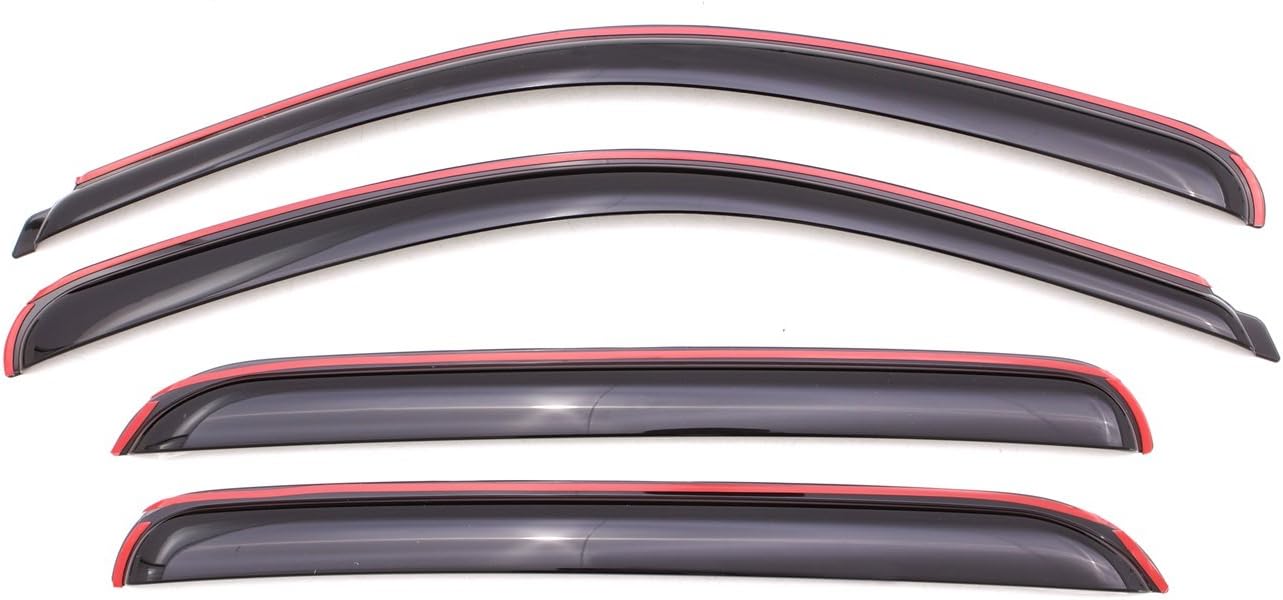 Auto Ventshade [AVS] In-Channel Ventvisor / Rain Guards | Fits 2007-2013 Chevy Silverado 1500/Avalanche/GMC Sierra 1500/07-14 Silverado/Sierra 2500-3500HD Crew/07-14 YukonXL- Smoke, 4 pcs. | 194515