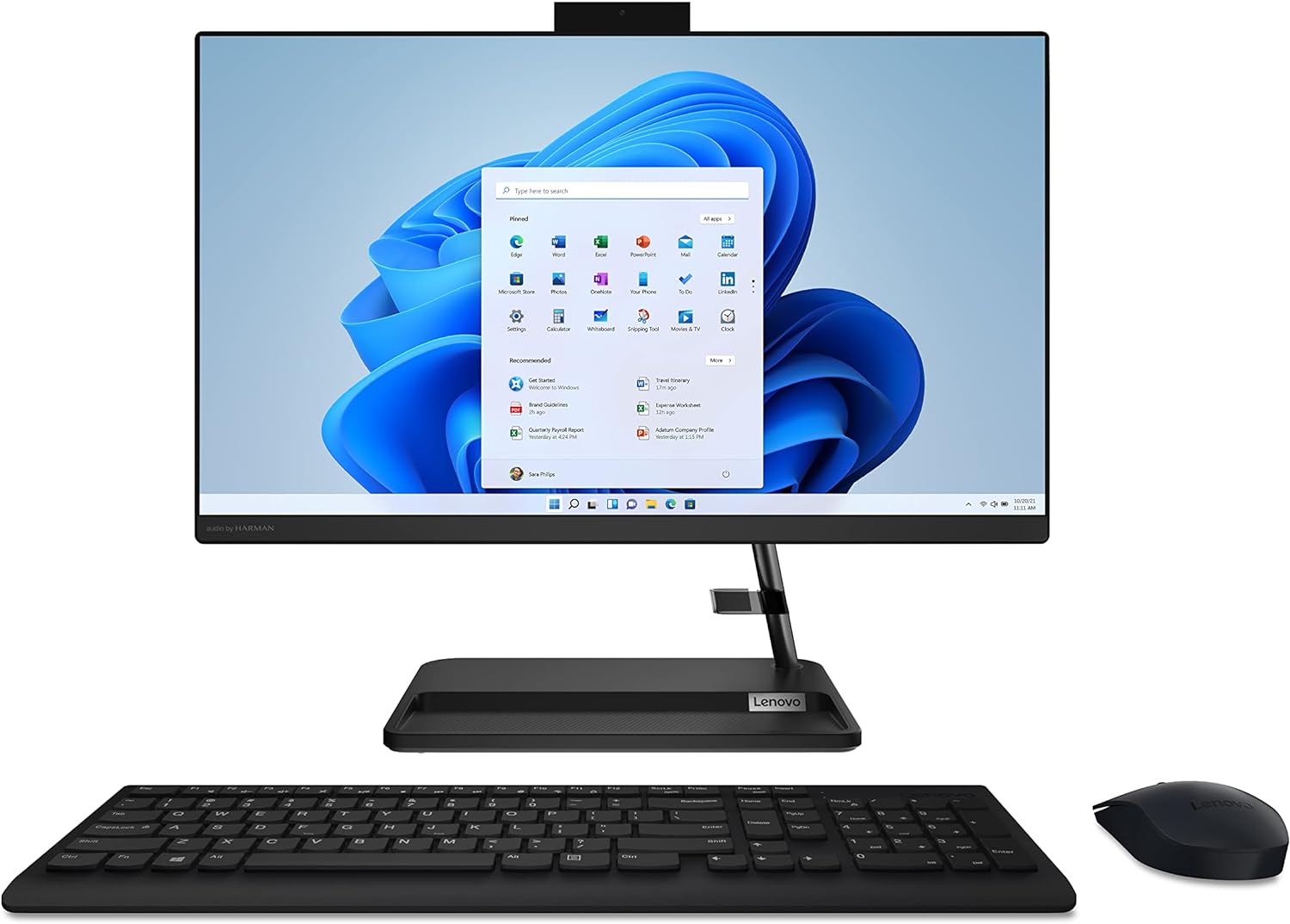 Lenovo IdeaCentre AIO 3i - 2023 - All-in-One Desktop - 22" FHD Touch Display - Windows 11 Home - 8GB Memory - 256GB Storage - Intel Core i3-1115G4 - Black - Wireless Mouse &amp; Keyboard Included