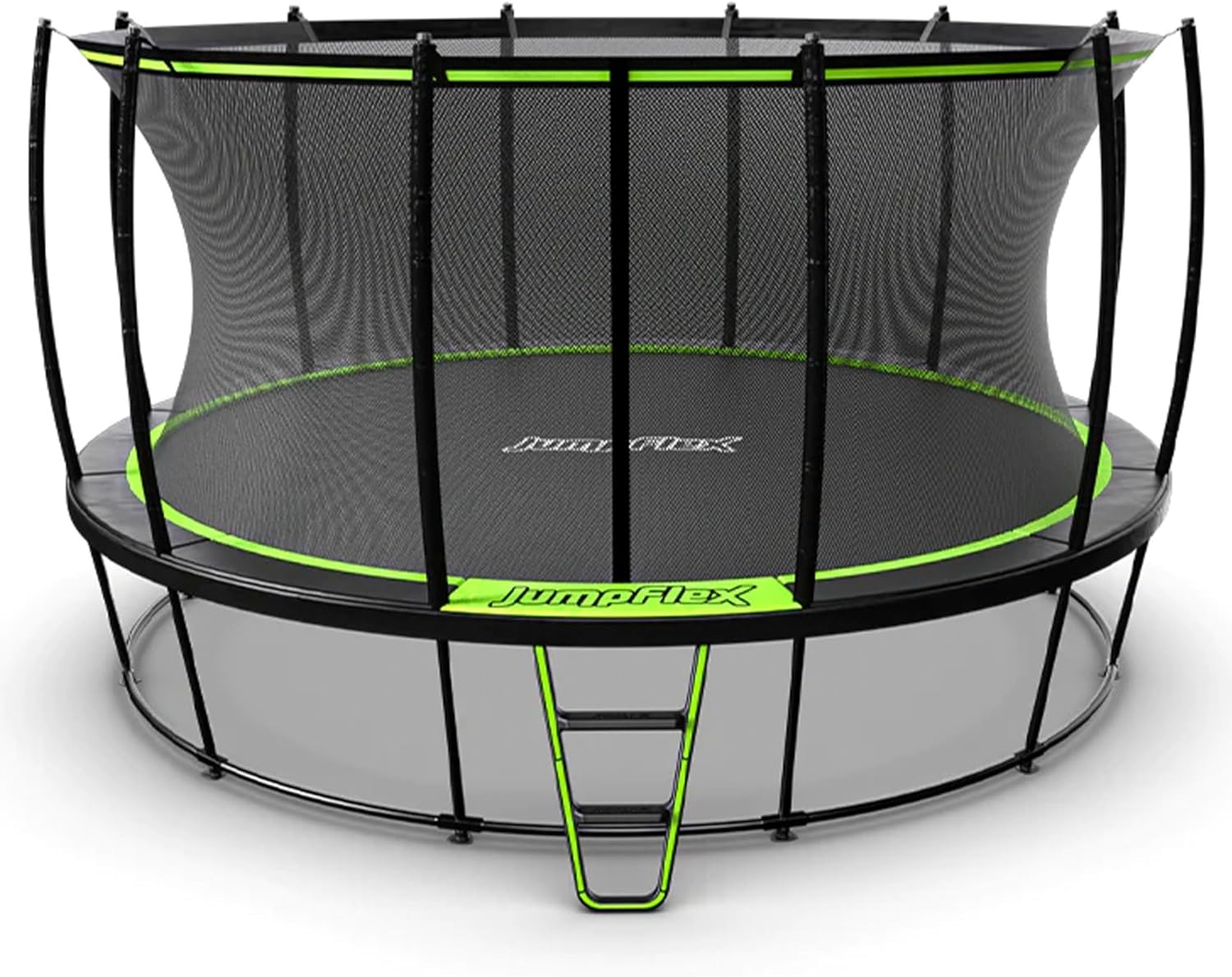JumpFlex Trampoline Hero 12FT 14FT 15FT Round Outdoor Backyard Trampoline ASTM Approved with Net Safety Enclosure &amp; Ladder Playset with Fast Assembly
