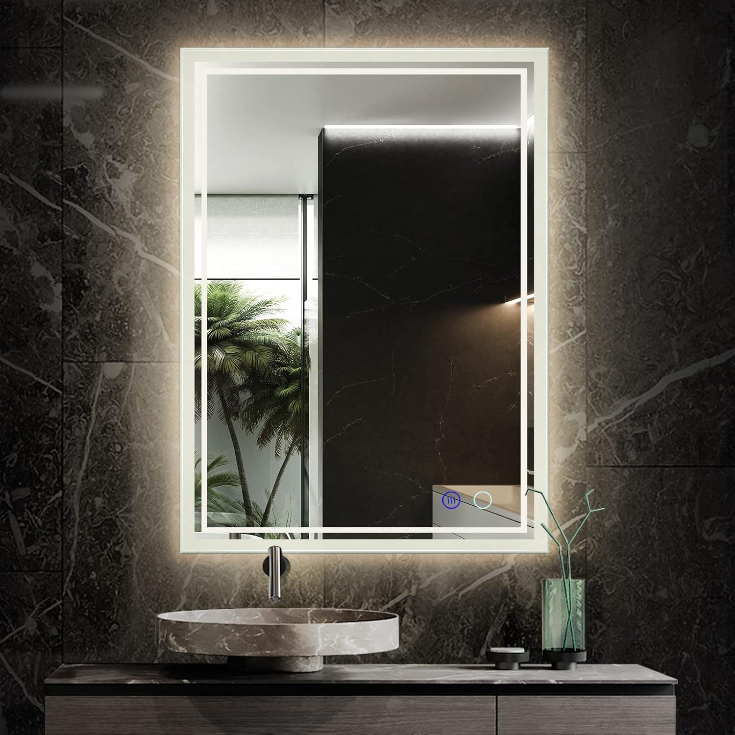 24 x 32 LED Bathroom Mirror,24x32 Led Mirror for Bathroom,32" x 24" Bathroom Mirror with Lights,Anti-Fog,Dimmable,CRI90+,Touch Button,Water Proof,Horizontal/Vertical，Backlit Mirror