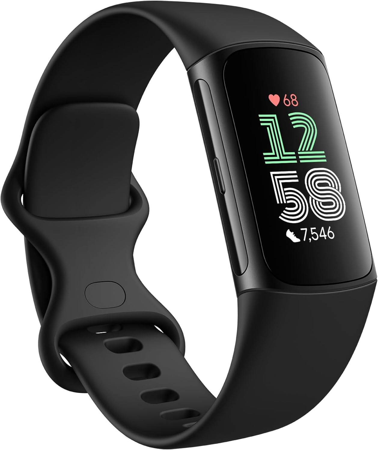 Fitbit Charge 6 Fitness Tracker with Google apps, Heart Rate on Exercise Equipment, 6-Months Premium Membership Included, GPS, Health Tools and More, Obsidian/Black, One Size (S &amp; L Bands Included